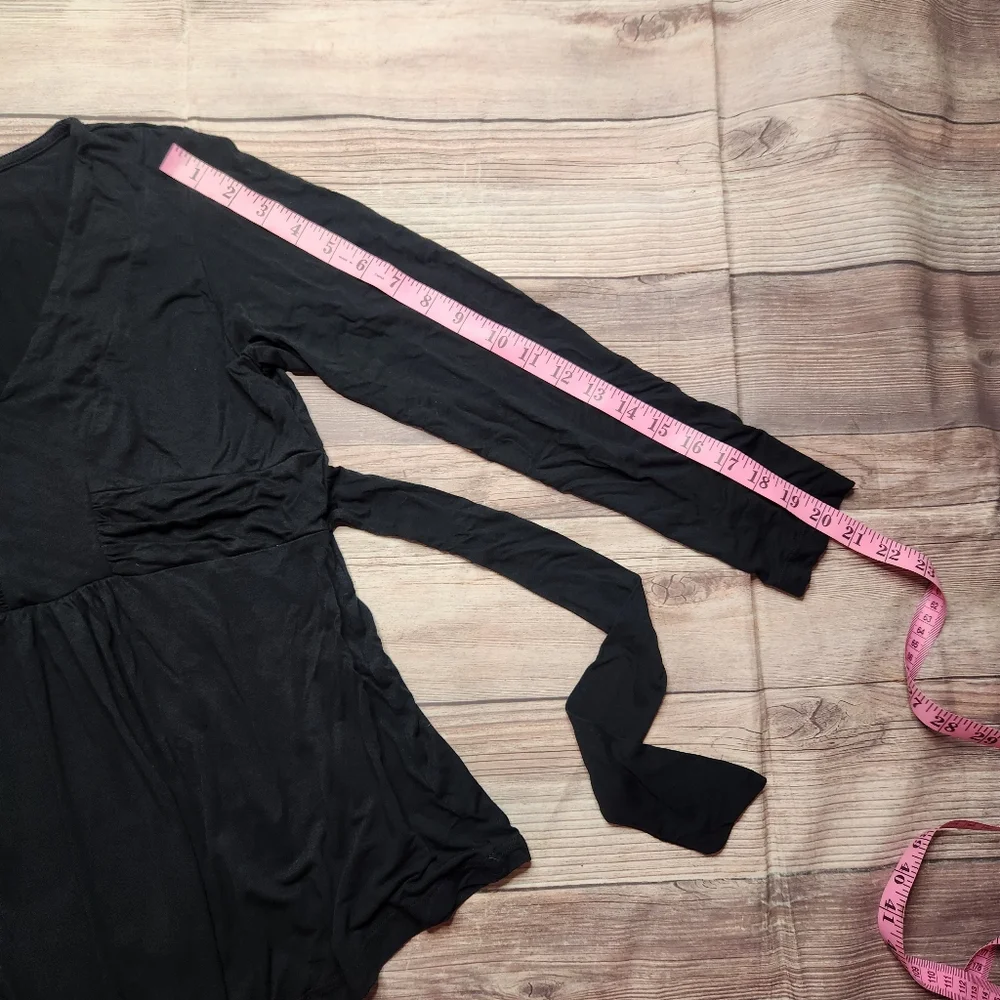 SOLD Mark Black Longsleeve Tie Back Blouse Top - Picture 5 of 7